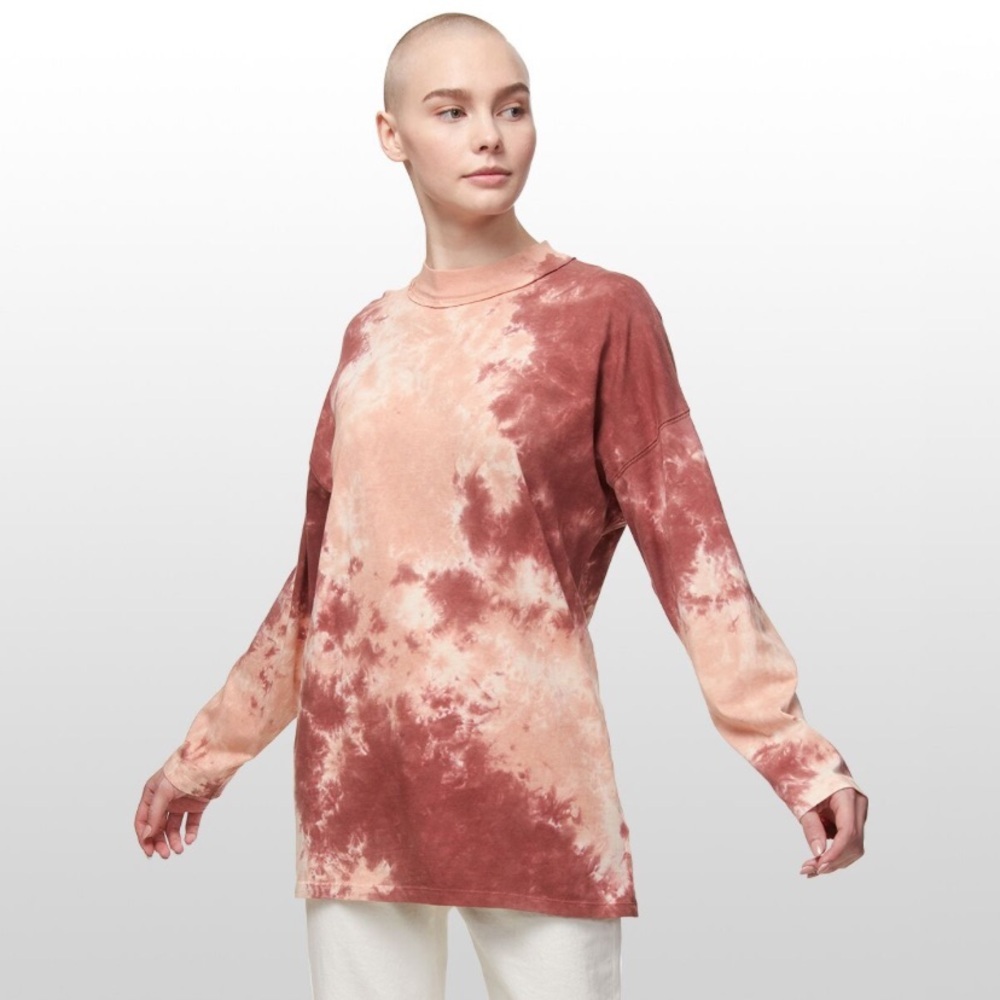 Free People “Be Free Tie Dye Tee” Women's Long Sleeve Top size XS oversized